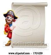 Vector Illustration of Pirate Captain Scroll Sign Background by AtStockIllustration