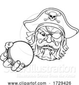 Vector Illustration of Pirate Cricket Ball Sports Mascot by AtStockIllustration