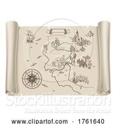 Vector Illustration of Pirate Fantasy Treasure Map Vintage Illustration by AtStockIllustration