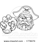 Vector Illustration of Pirate Gamer Video Game Controller Mascot by AtStockIllustration