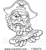 Vector Illustration of Pirate Gamer Video Game Controller Mascot by AtStockIllustration