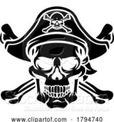 Vector Illustration of Pirate Hat Skull and Crossbones by AtStockIllustration