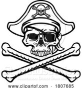 Vector Illustration of Pirate Hat Skull and Crossbones by AtStockIllustration