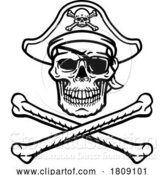 Vector Illustration of Pirate Hat Skull and Crossbones by AtStockIllustration