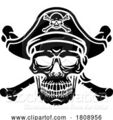 Vector Illustration of Pirate Hat Skull and Crossbones by AtStockIllustration