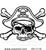 Vector Illustration of Pirate Hat Skull and Crossbones by AtStockIllustration