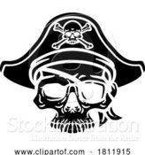 Vector Illustration of Pirate Hat Skull and Crossbones by AtStockIllustration