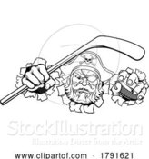 Vector Illustration of Pirate Ice Hockey Sports Mascot by AtStockIllustration