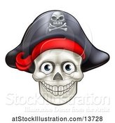 Vector Illustration of Pirate Skull Wearing a Hat by AtStockIllustration
