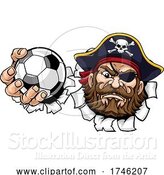 Vector Illustration of Pirate Soccer Football Ball Sports Mascot by AtStockIllustration