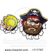 Vector Illustration of Pirate Tennis Ball Sports Mascot by AtStockIllustration