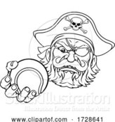 Vector Illustration of Pirate Tennis Ball Sports Mascot by AtStockIllustration