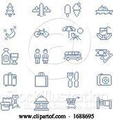 Vector Illustration of Pixel Art Tourist Icons 8 Bit Game Pixel Art by AtStockIllustration