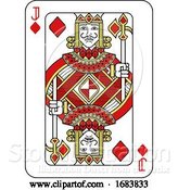 Vector Illustration of Playing Card Jack of Diamonds Red Yellow and Black by AtStockIllustration