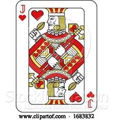 Vector Illustration of Playing Card Jack of Hearts Red Yellow and Black by AtStockIllustration