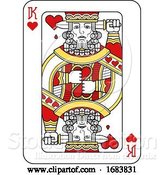 Vector Illustration of Playing Card King of Hearts Red Yellow and Black by AtStockIllustration
