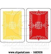 Vector Illustration of Playing Card Reverse Back in Yellow and Red by AtStockIllustration