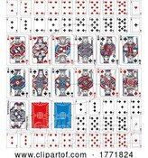 Vector Illustration of Playing Cards Deck Full Complete Red Blue Black by AtStockIllustration