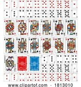 Vector Illustration of Playing Cards Deck Full Yellow Red Blue Black by AtStockIllustration