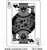 Vector Illustration of Playing Cards Deck Pack King of Hearts Card Design by AtStockIllustration