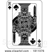 Vector Illustration of Playing Cards Deck Pack King of Spades Card Design by AtStockIllustration