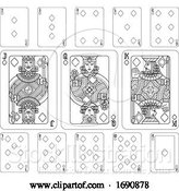 Vector Illustration of Playing Cards Diamonds by AtStockIllustration