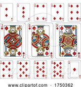 Vector Illustration of Playing Cards Diamonds Yellow Red Blue and Black by AtStockIllustration