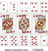 Vector Illustration of Playing Cards Hearts Red Yellow and Black by AtStockIllustration