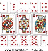 Vector Illustration of Playing Cards Hearts Yellow Red Blue and Black by AtStockIllustration
