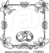 Vector Illustration of Plumeria Tropical Flower Wedding Band Rings Invite by AtStockIllustration