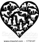 Vector Illustration of Pointer Dog Heart Silhouette Concept by AtStockIllustration
