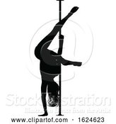 Vector Illustration of Pole Dancer Lady Silhouette by AtStockIllustration