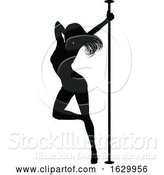 Vector Illustration of Pole Dancer Lady Silhouette by AtStockIllustration