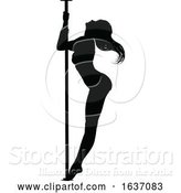 Vector Illustration of Pole Dancer Lady Silhouette by AtStockIllustration