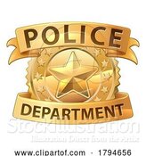 Vector Illustration of Police Badge Shield Star Sheriff Cop Crest Symbol by AtStockIllustration