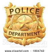 Vector Illustration of Police Badge Shield Star Sheriff Cop Crest Symbol by AtStockIllustration