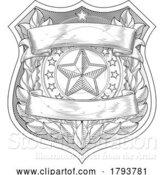 Vector Illustration of Police Military Badge Star Shield Sheriff Crest by AtStockIllustration