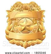 Vector Illustration of Police Military Eagle Badge Shield Sheriff Crest by AtStockIllustration