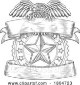 Vector Illustration of Police Military Eagle Badge Shield Sheriff Crest by AtStockIllustration