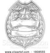 Vector Illustration of Police Military Eagle Badge Shield Sheriff Crest by AtStockIllustration