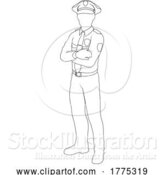 Vector Illustration of Policeman Person Silhouette Police Officer Guy by AtStockIllustration