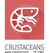 Vector Illustration of Prawn Shrimp Crustacean Food Allergen Allergy Icon by AtStockIllustration