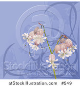 Vector Illustration of Pretty Bell Flowers over Blue by AtStockIllustration