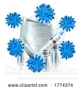 Vector Illustration of Protect Vaccine Silver Shield Vaccination Concept by AtStockIllustration