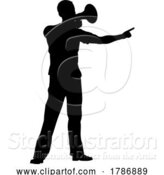 Vector Illustration of Protest Rally March Megaphone Silhouette Person by AtStockIllustration