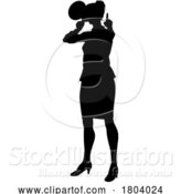 Vector Illustration of Protest Rally March Megaphone Silhouette Person by AtStockIllustration