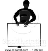 Vector Illustration of Protest Rally March Picket Sign Silhouette Person by AtStockIllustration