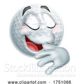 Vector Illustration of Proud Pleased Golf Ball Emoticon Emoji Icon by AtStockIllustration