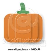 Vector Illustration of Pumpkin Vegetable in Papercraft Style by AtStockIllustration