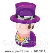 Vector Illustration of Purple Suit Guy Avatar People Icon by AtStockIllustration